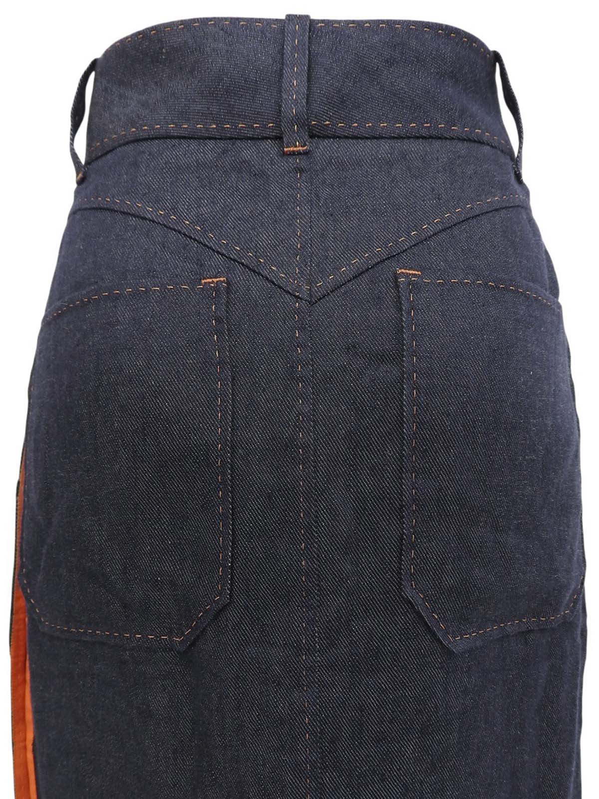 リネンセリエボタンスカート ネイビー