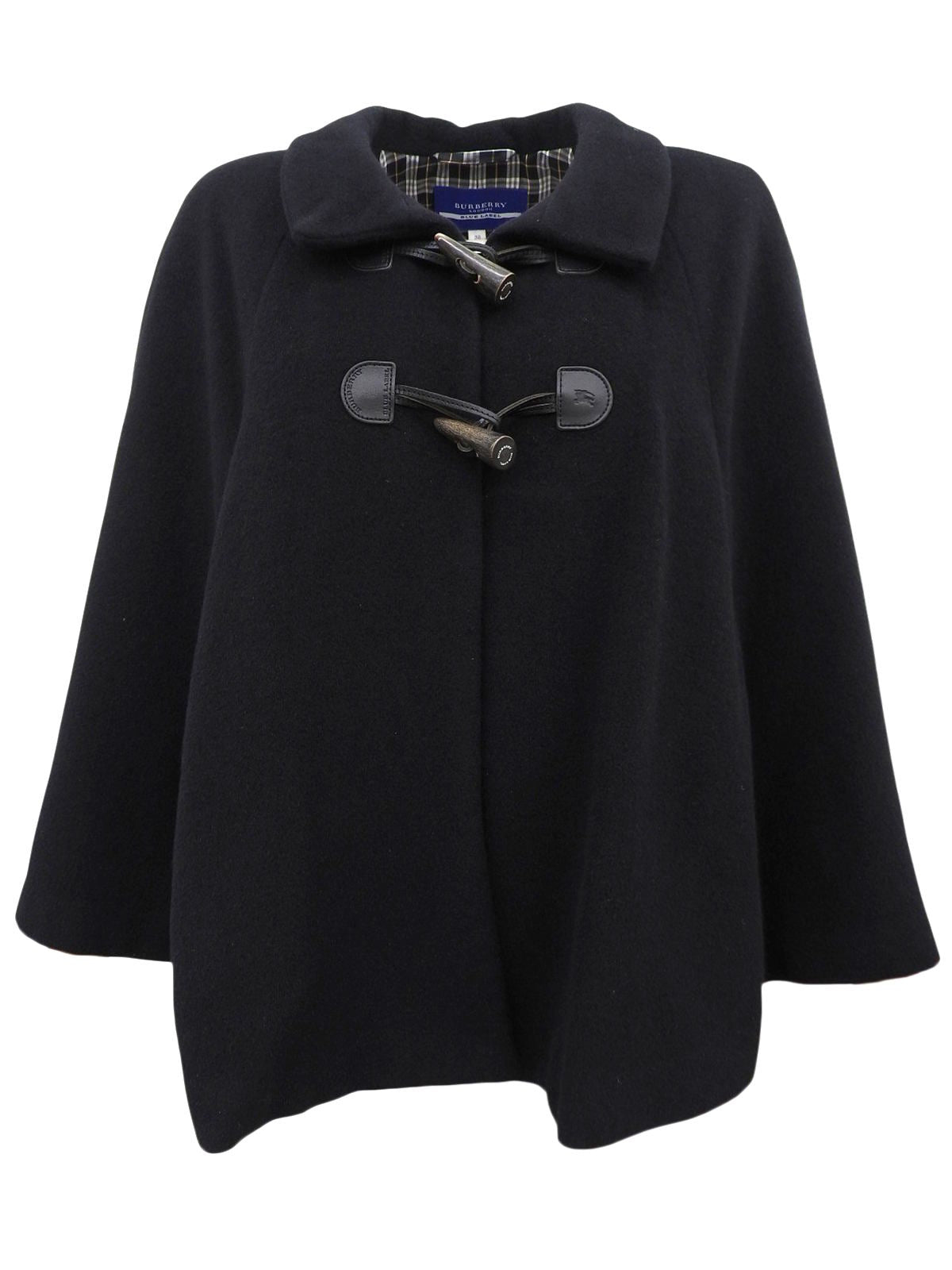 Angora Logo Embossed Poncho in Black