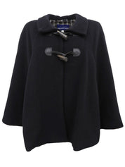 Angora Logo Embossed Poncho in Black