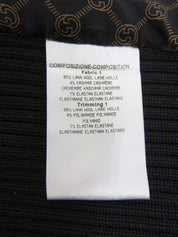 ウールリブニットコンビロゴボタンジャケット ブラック