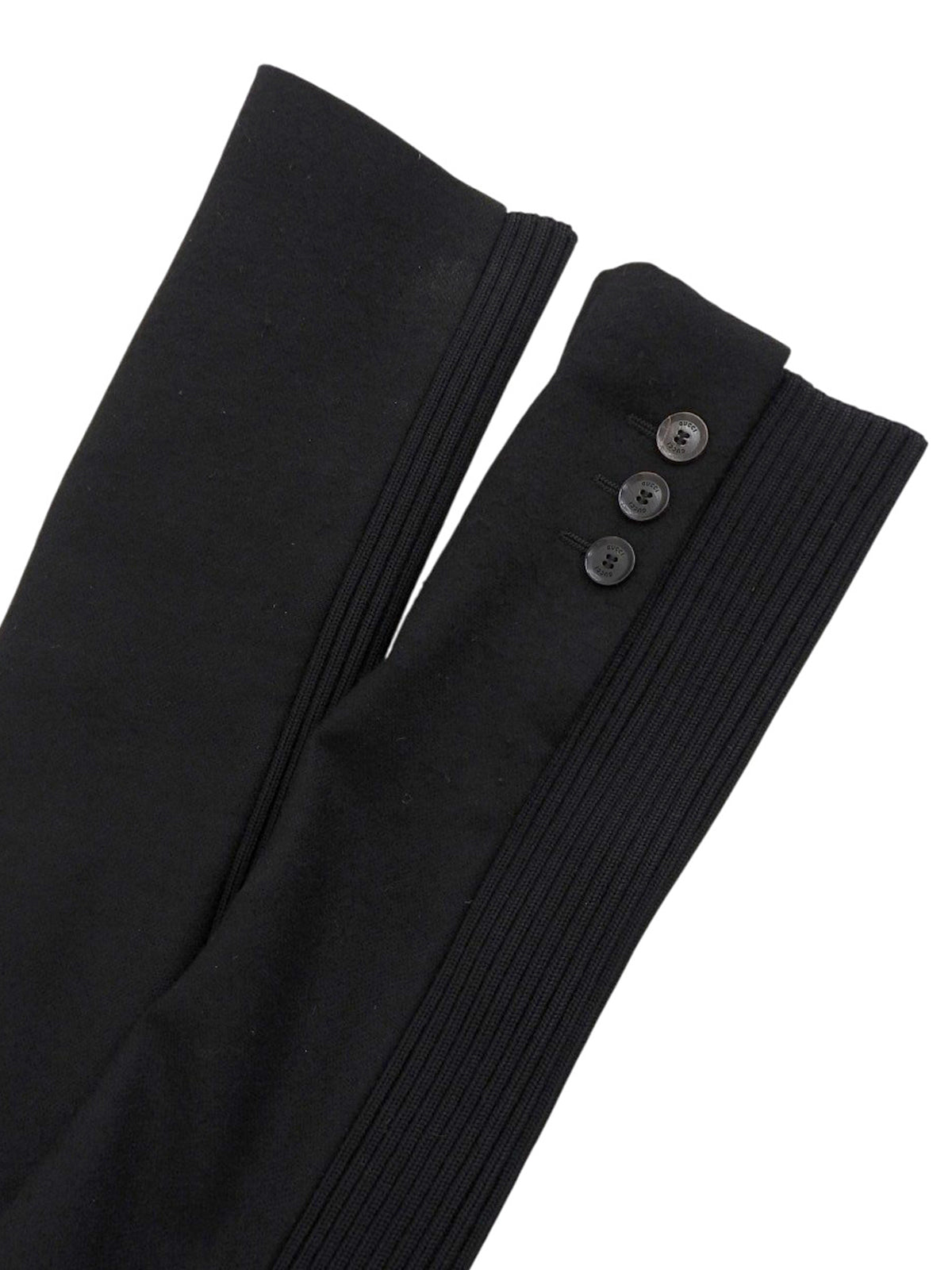 ウールリブニットコンビロゴボタンジャケット ブラック