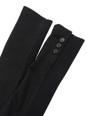 ウールリブニットコンビロゴボタンジャケット ブラック