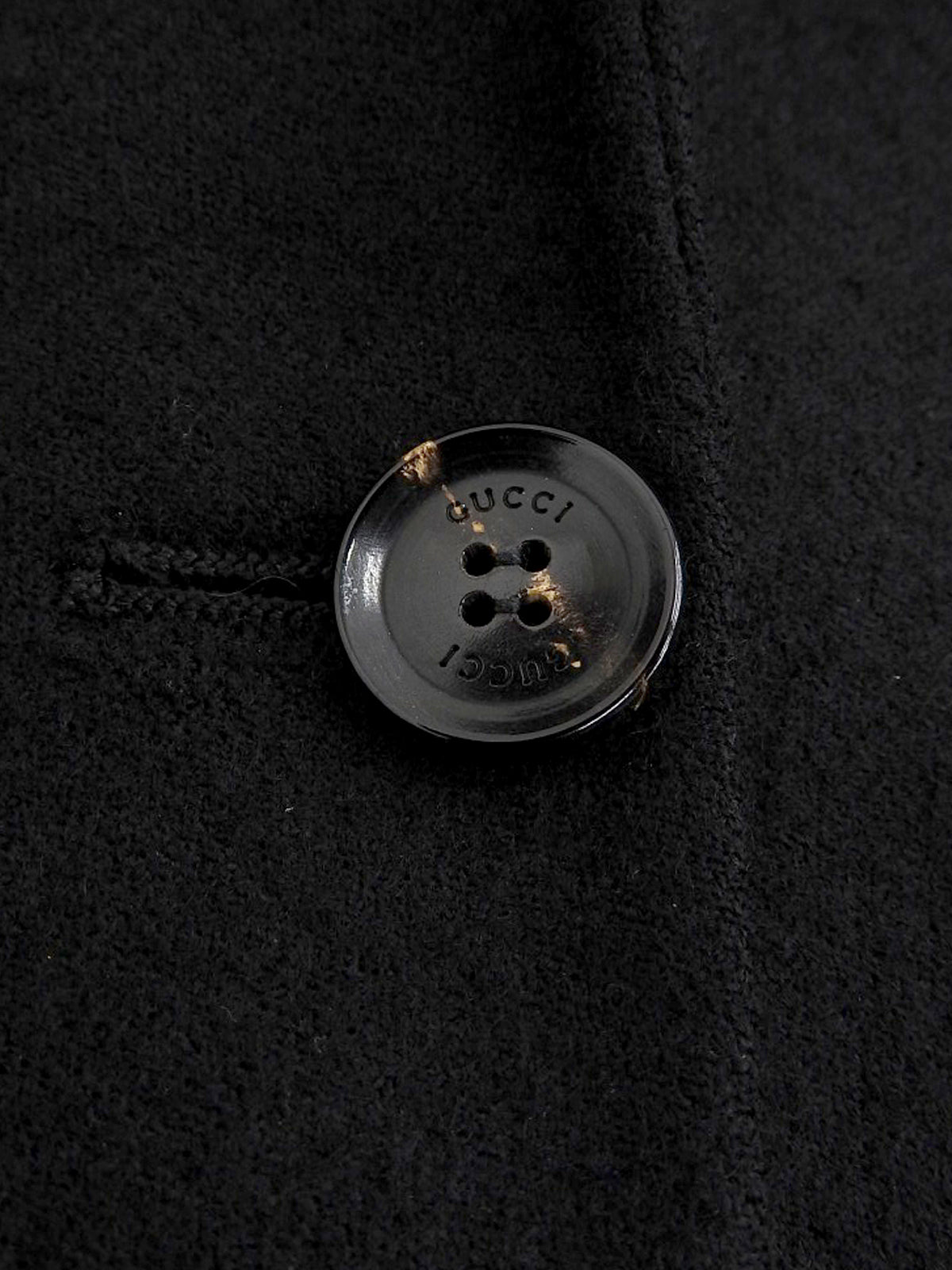 ウールリブニットコンビロゴボタンジャケット ブラック