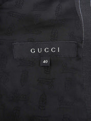 ストライプパターンロゴボタンジャケット チャコールグレー