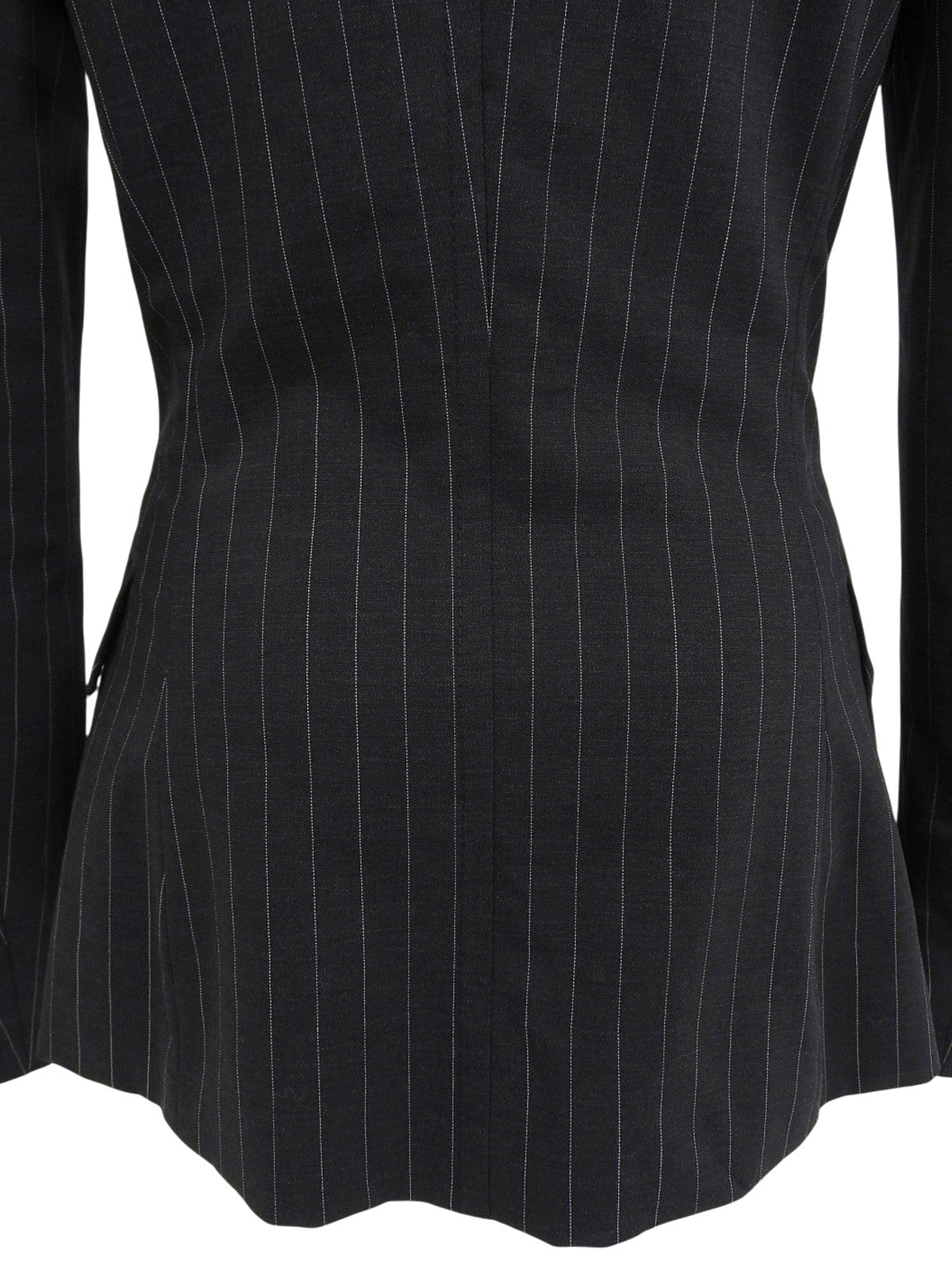 ストライプパターンロゴボタンジャケット チャコールグレー