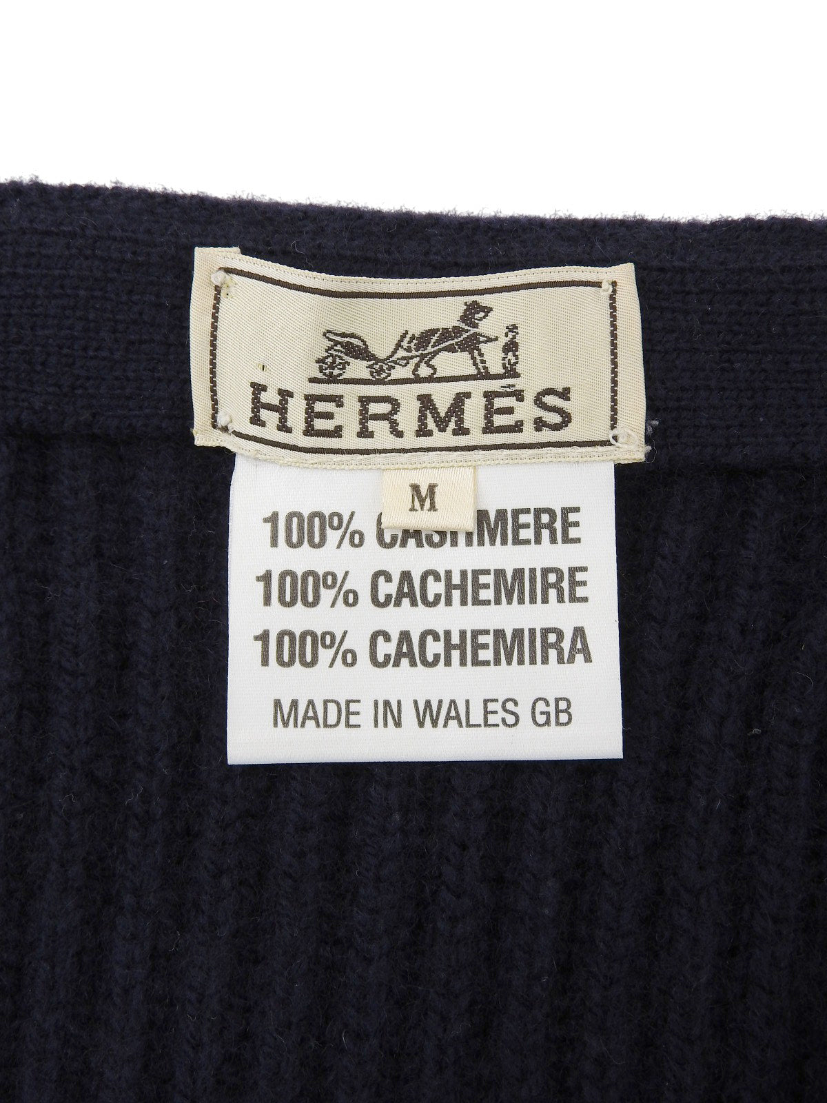 カシミヤロゴボタンカーディガン ネイビー