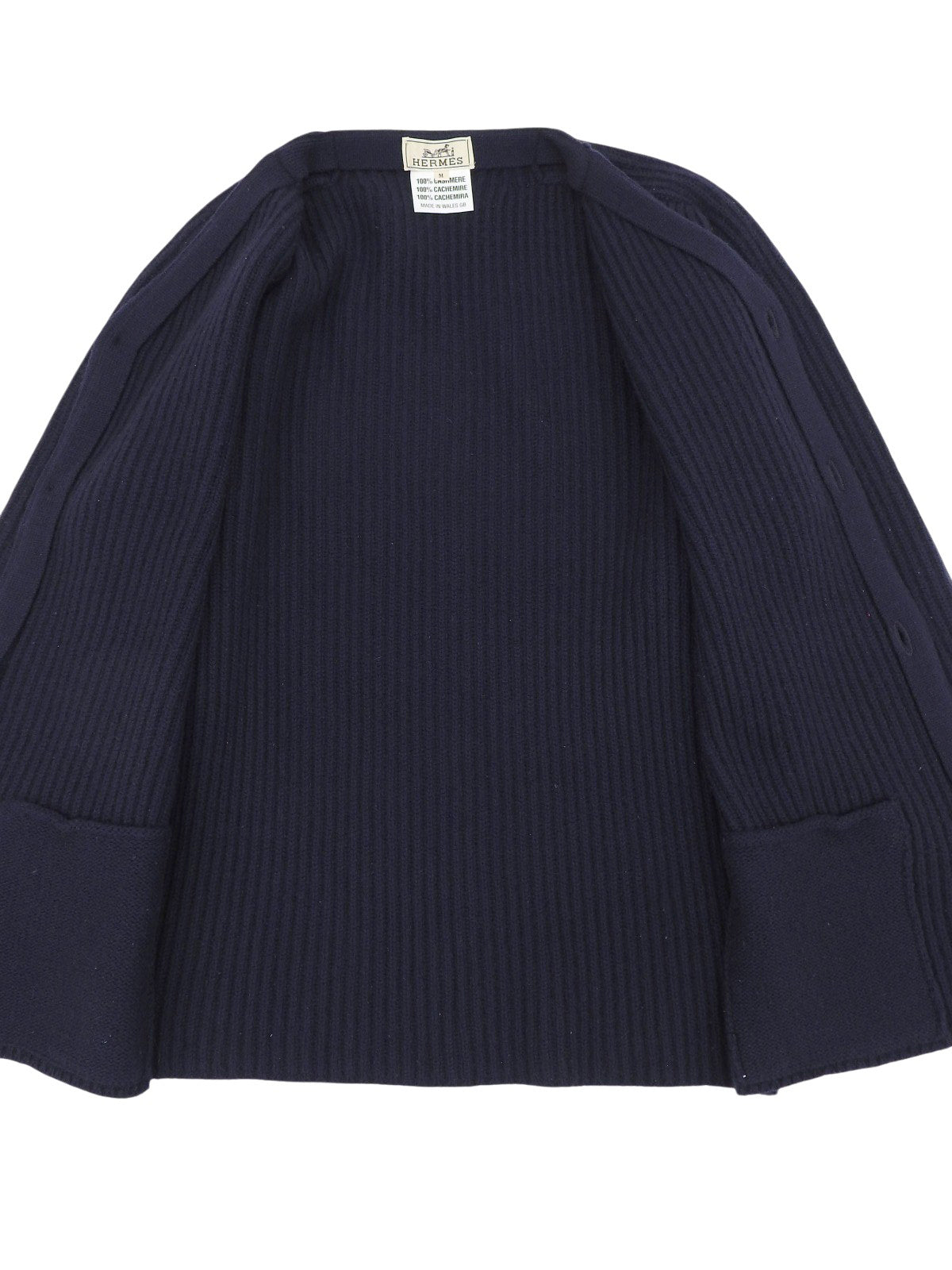カシミヤロゴボタンカーディガン ネイビー