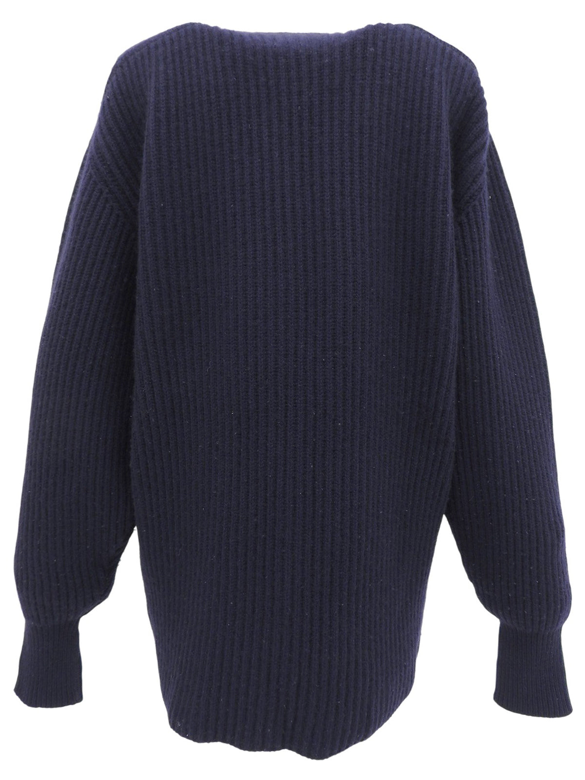 カシミヤロゴボタンカーディガン ネイビー