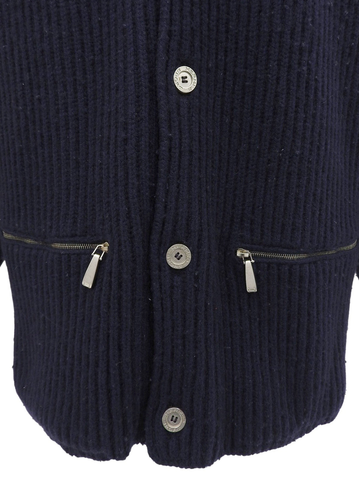 カシミヤロゴボタンカーディガン ネイビー