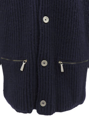 カシミヤロゴボタンカーディガン ネイビー