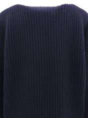 カシミヤロゴボタンカーディガン ネイビー