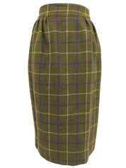 Check Pattern Logo Button Set in Khaki/Yellow/Purple