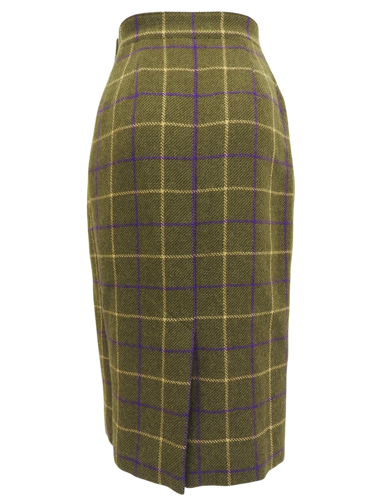 チェックパターンロゴボタンセットアップ カーキ/イエロー/パープル