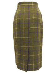 Check Pattern Logo Button Set in Khaki/Yellow/Purple