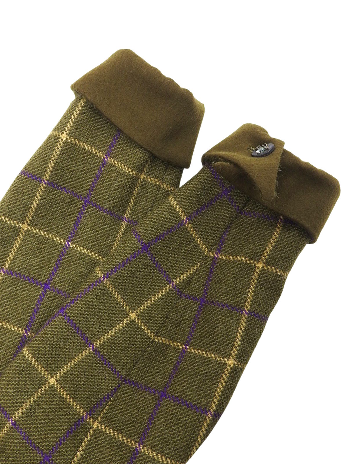 Check Pattern Logo Button Set in Khaki/Yellow/Purple