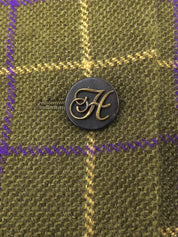 Check Pattern Logo Button Set in Khaki/Yellow/Purple