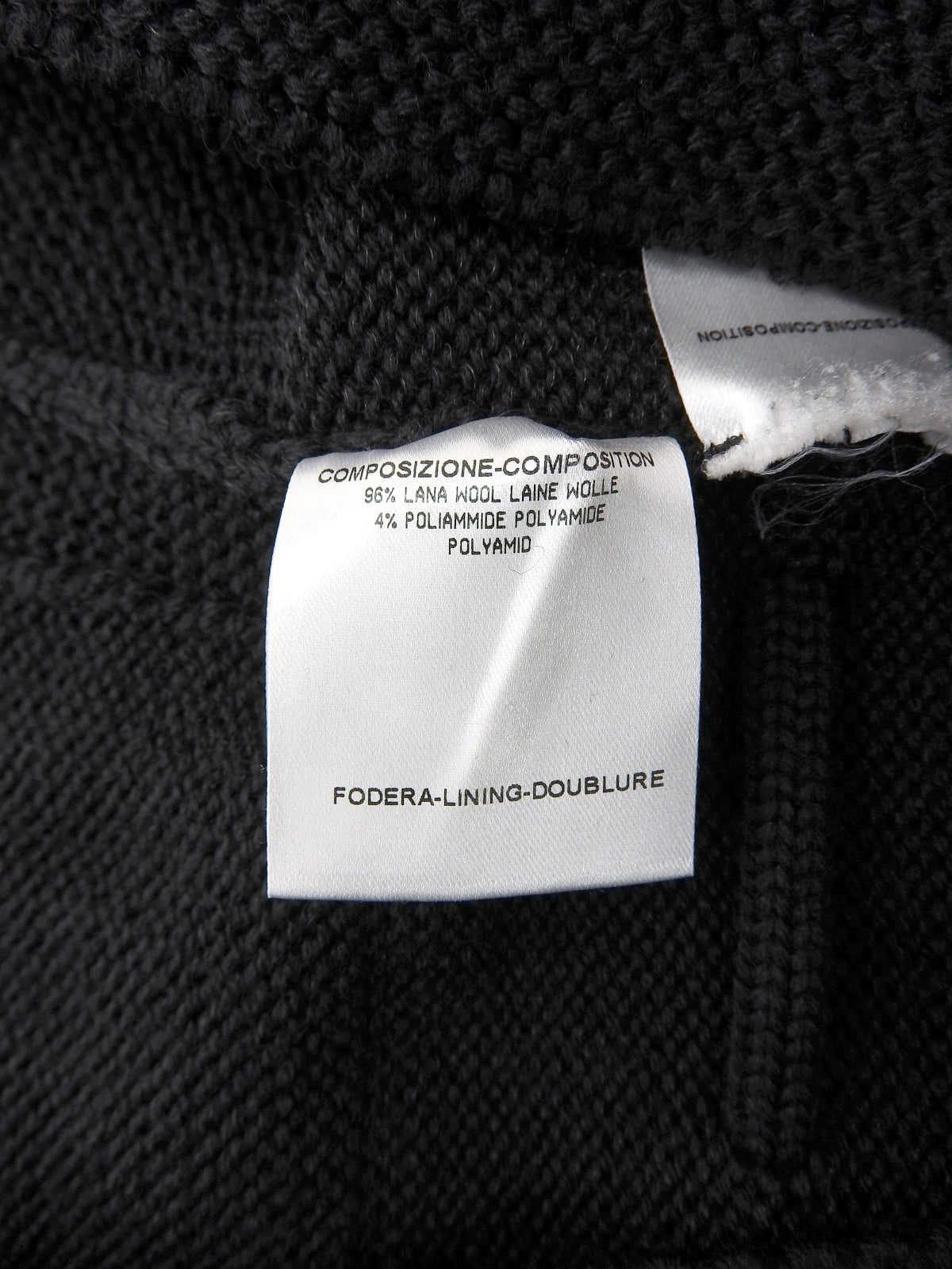 ウールデザインニットカーディガン ブラック