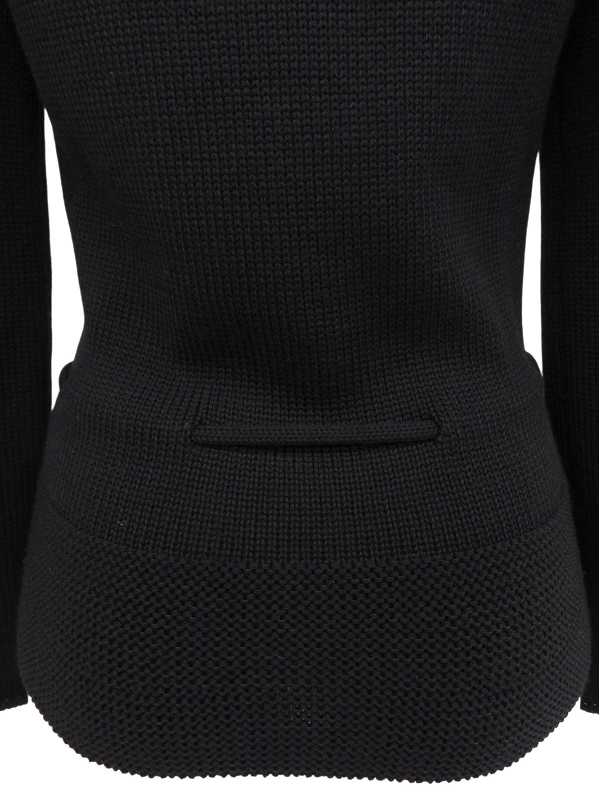 ウールデザインニットカーディガン ブラック