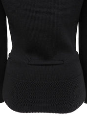 ウールデザインニットカーディガン ブラック