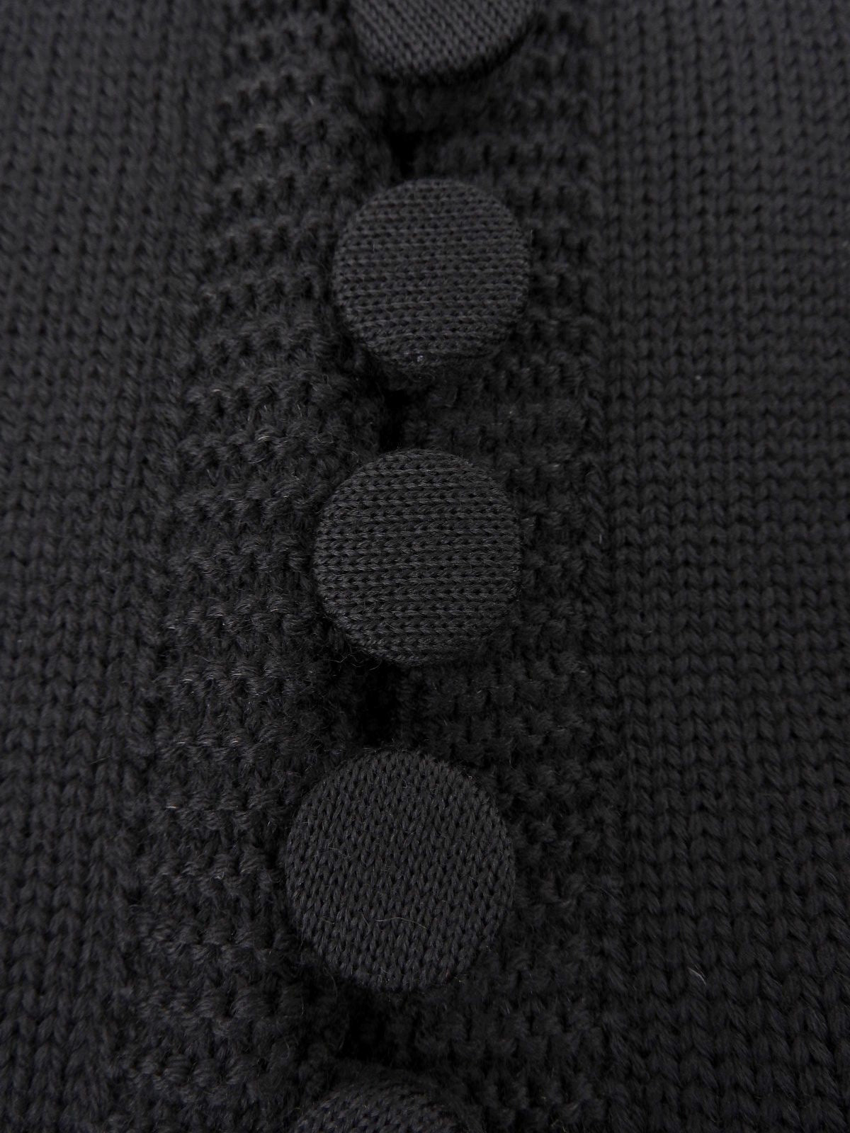 Wool design knit cardigan in black