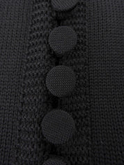 Wool design knit cardigan in black
