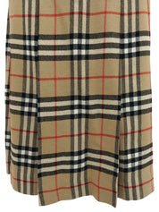 Wool Check Pattern Skirt in Beige/Multi