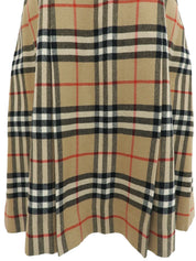 Wool Check Pattern Skirt in Beige/Multi