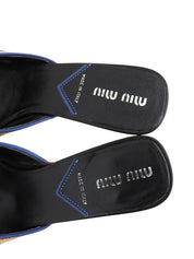 ウエスタンデザインミュール ブラック/ベージュ/マルチ