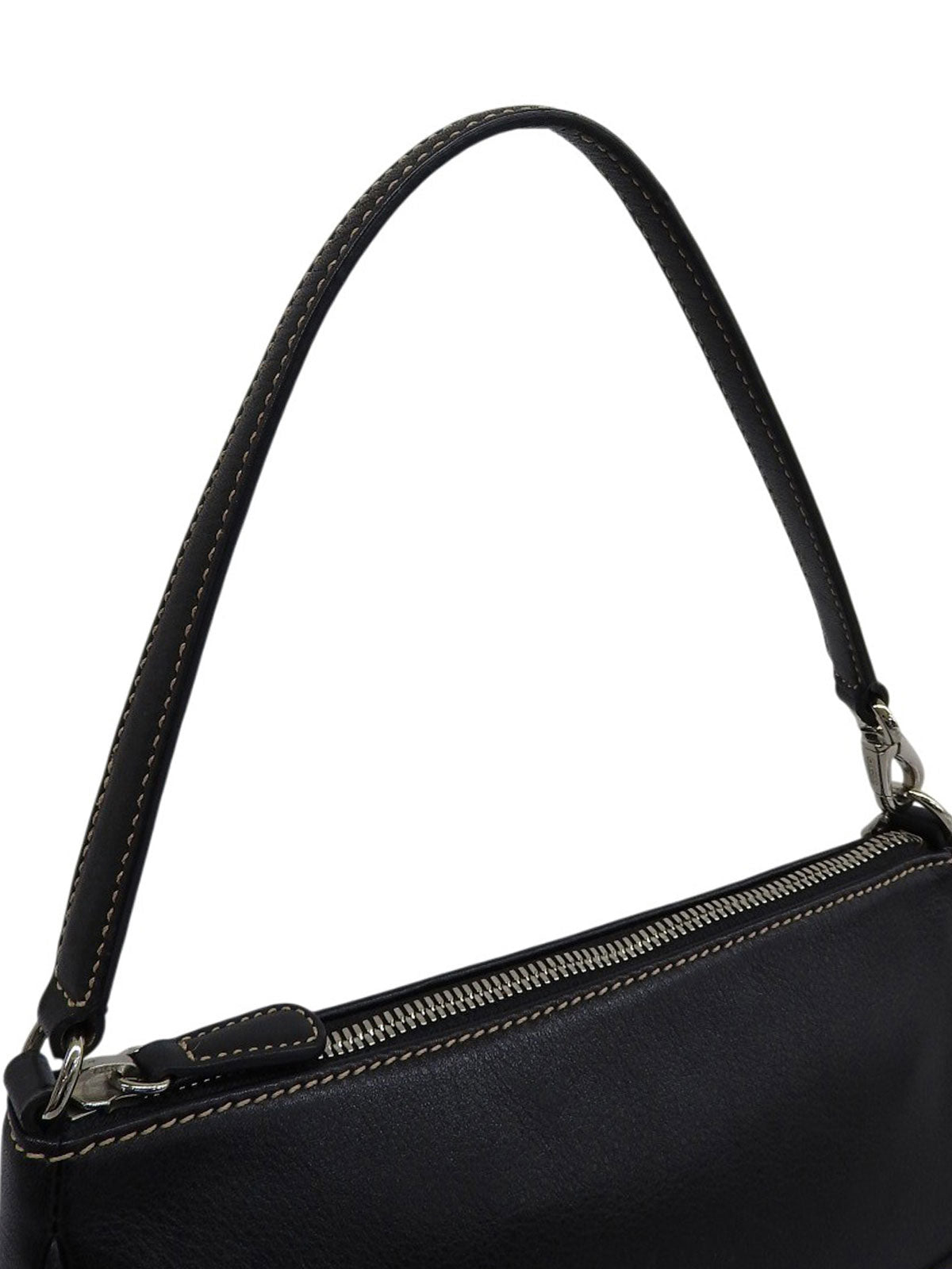 Logo Charm Handbag in Black