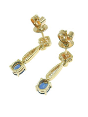 18K金/蓝钻蓝宝石摇摆耳环