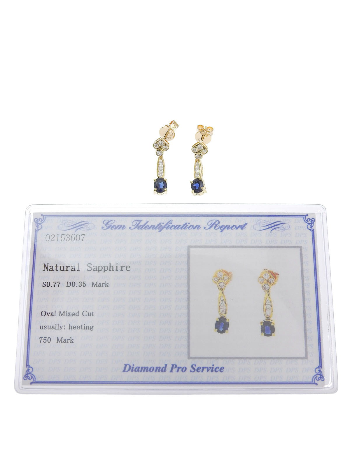 18K金/蓝钻蓝宝石摇摆耳环