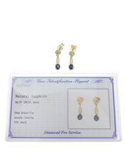 18K金/蓝钻蓝宝石摇摆耳环