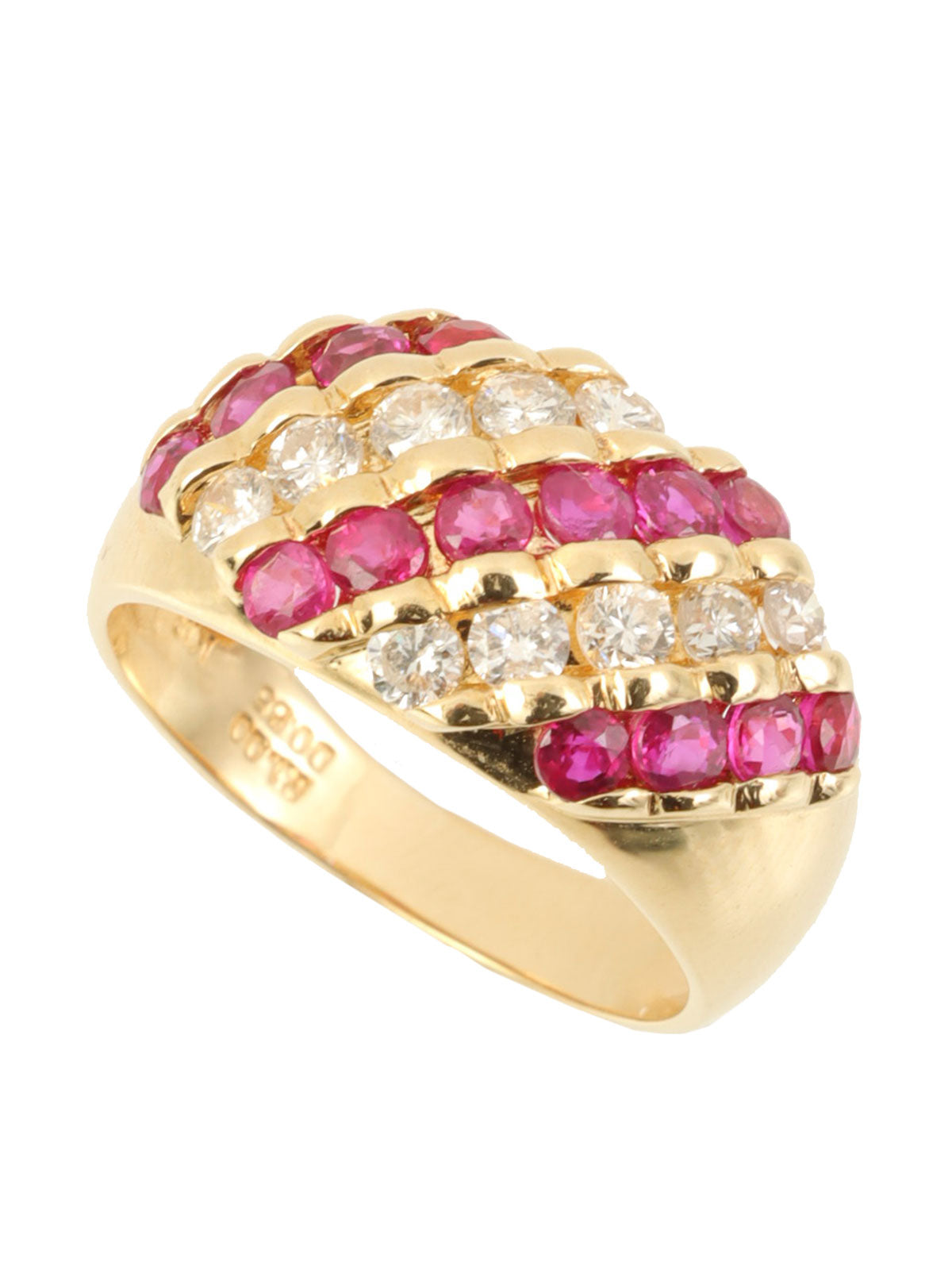 18K金/红宝石和钻石戒指