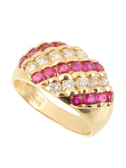 18K金/红宝石和钻石戒指