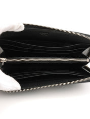 Saffiano Logo Plate Long Wallet in Black