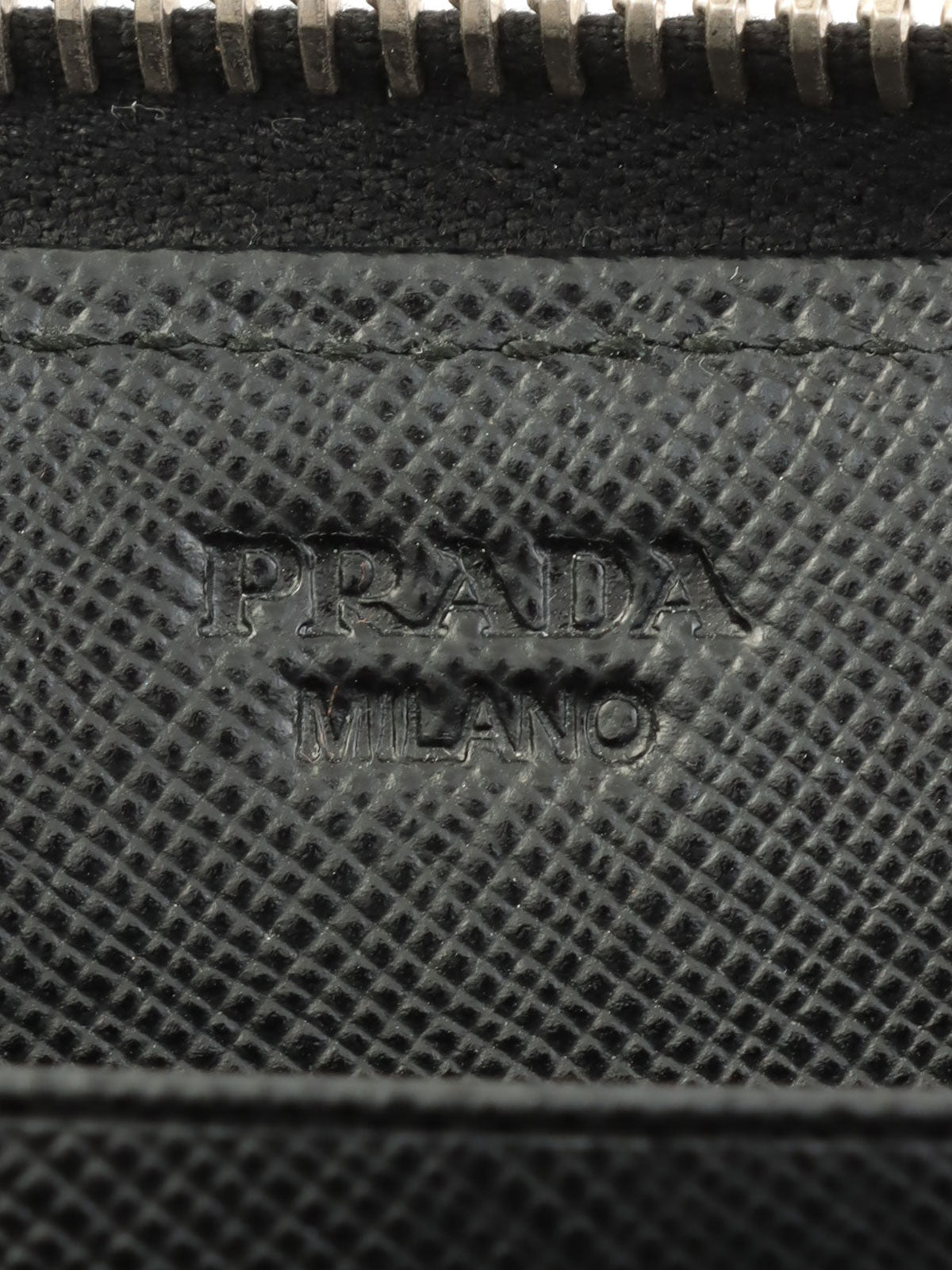 Saffiano Logo Plate Long Wallet in Black