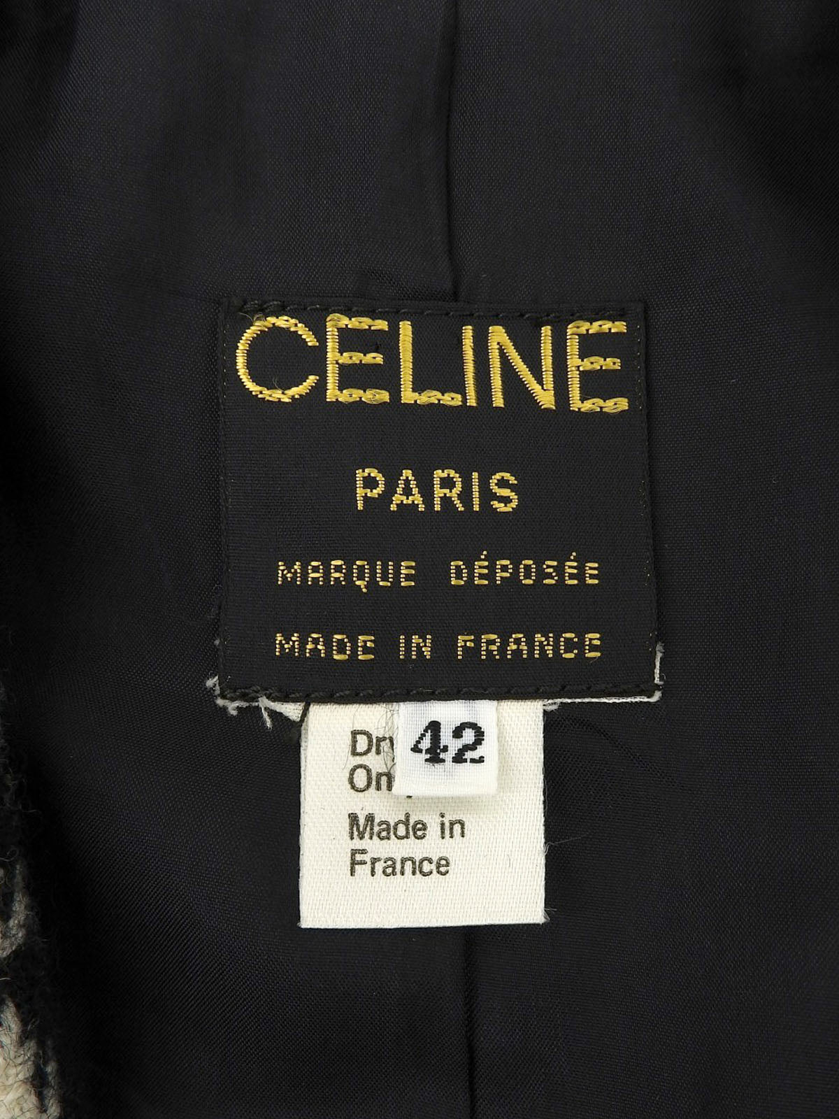 ハウンドトゥースパターンマカダムボタンセットアップ ブラック/アイボリー