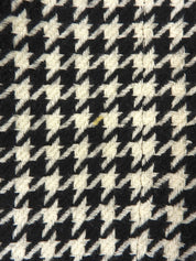 ハウンドトゥースパターンマカダムボタンセットアップ ブラック/アイボリー