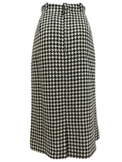 ハウンドトゥースパターンマカダムボタンセットアップ ブラック/アイボリー