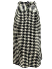 ハウンドトゥースパターンマカダムボタンセットアップ ブラック/アイボリー