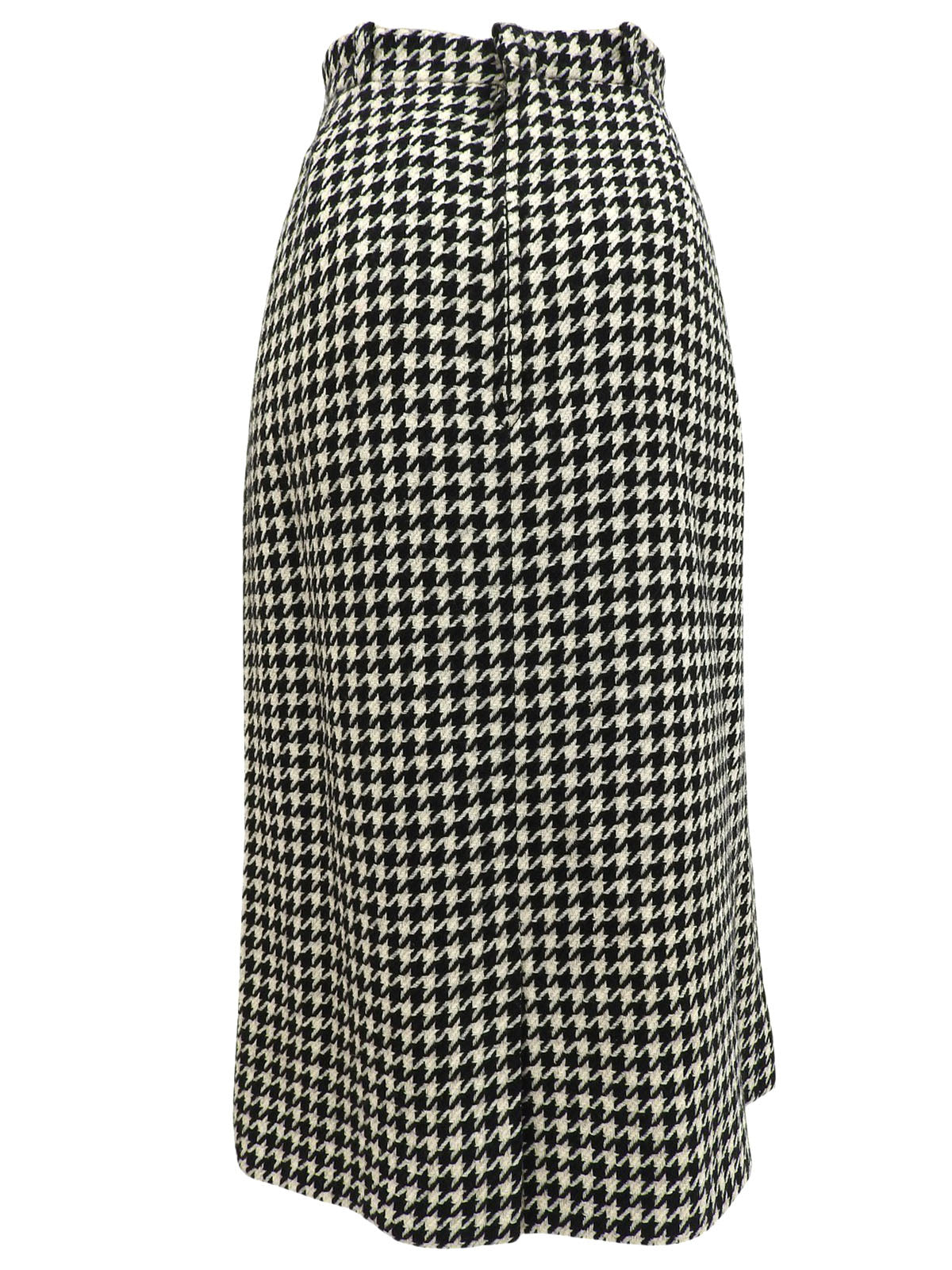 ハウンドトゥースパターンマカダムボタンセットアップ ブラック/アイボリー