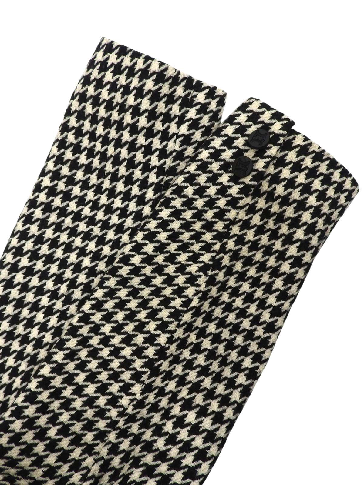ハウンドトゥースパターンマカダムボタンセットアップ ブラック/アイボリー