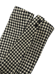 ハウンドトゥースパターンマカダムボタンセットアップ ブラック/アイボリー