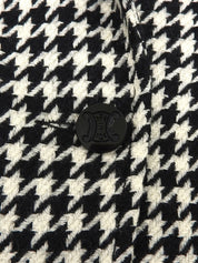 ハウンドトゥースパターンマカダムボタンセットアップ ブラック/アイボリー