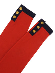 バイカラーCCマークボタンカーディガン ネイビー/レッド