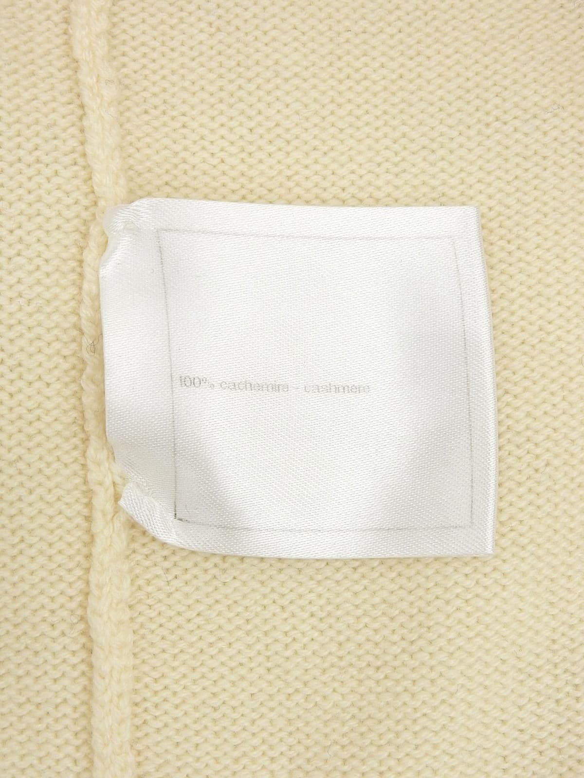 カシミアデザインCCマークボタンフリンジカーディガン アイボリー