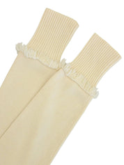 カシミアデザインCCマークボタンフリンジカーディガン アイボリー