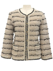 2005年製 レースデザインCCマークボタンカーディガン ベージュ/マルチ