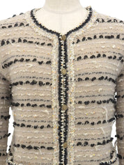 2005年製 レースデザインCCマークボタンカーディガン ベージュ/マルチ