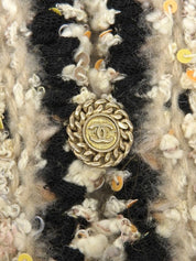 2005年製 レースデザインCCマークボタンカーディガン ベージュ/マルチ